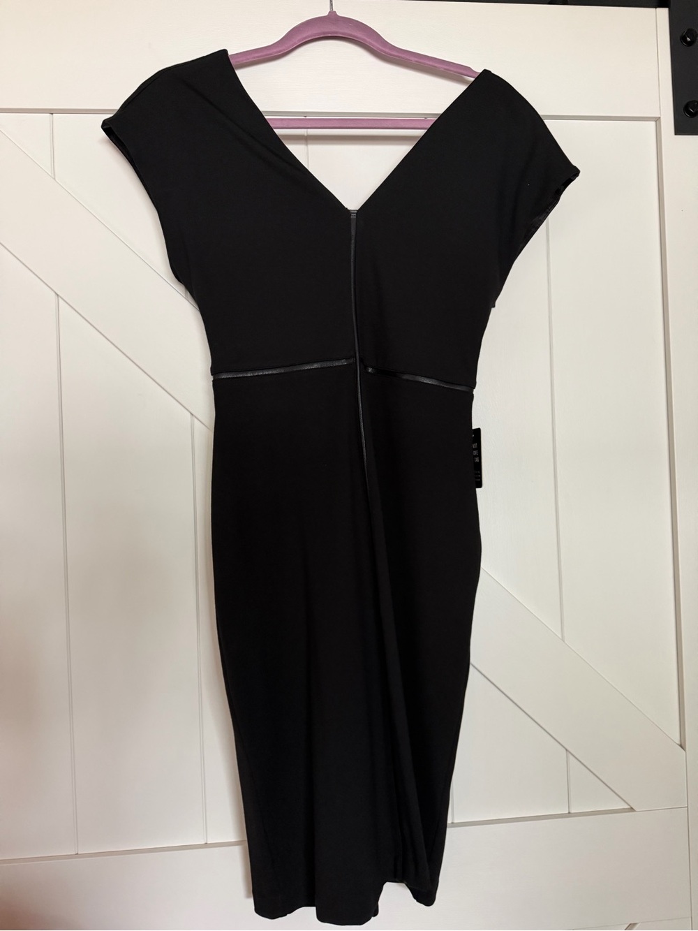 Express Black V-Neck Midi Sheath Dress